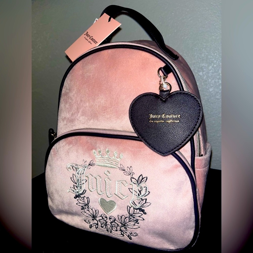 NWT Pink Juicy Couture small Backpack velour
